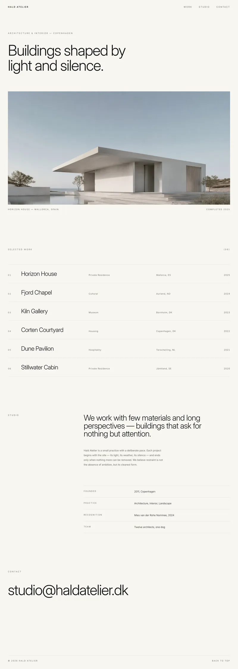Preview of the Architect Portfolio template