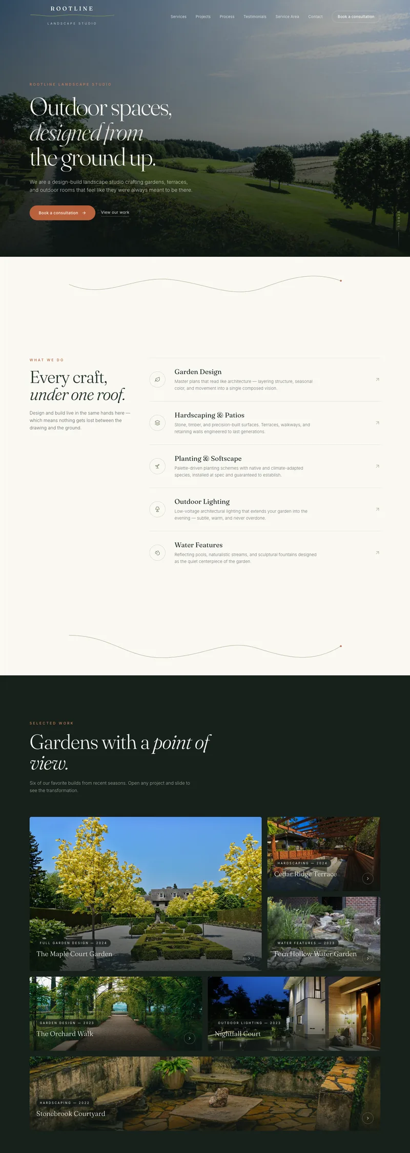 Preview of the Landscape Studio template
