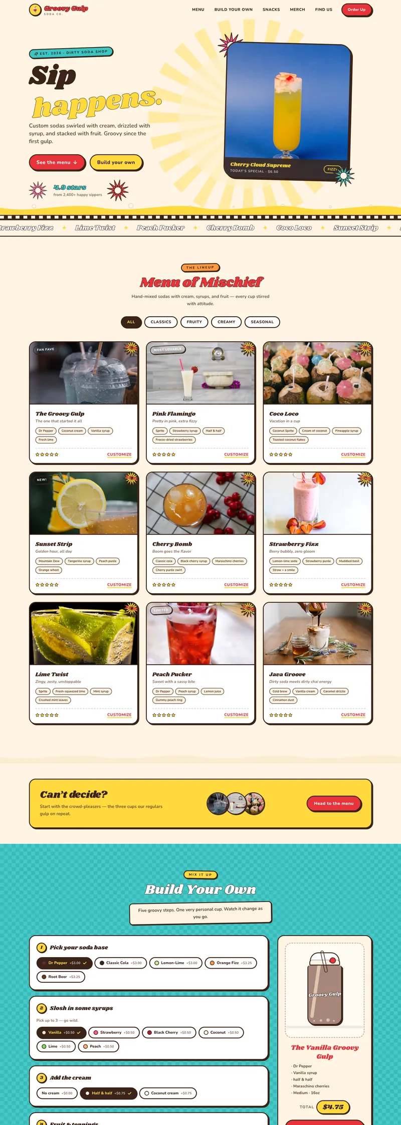 Preview of the Soda Shop template