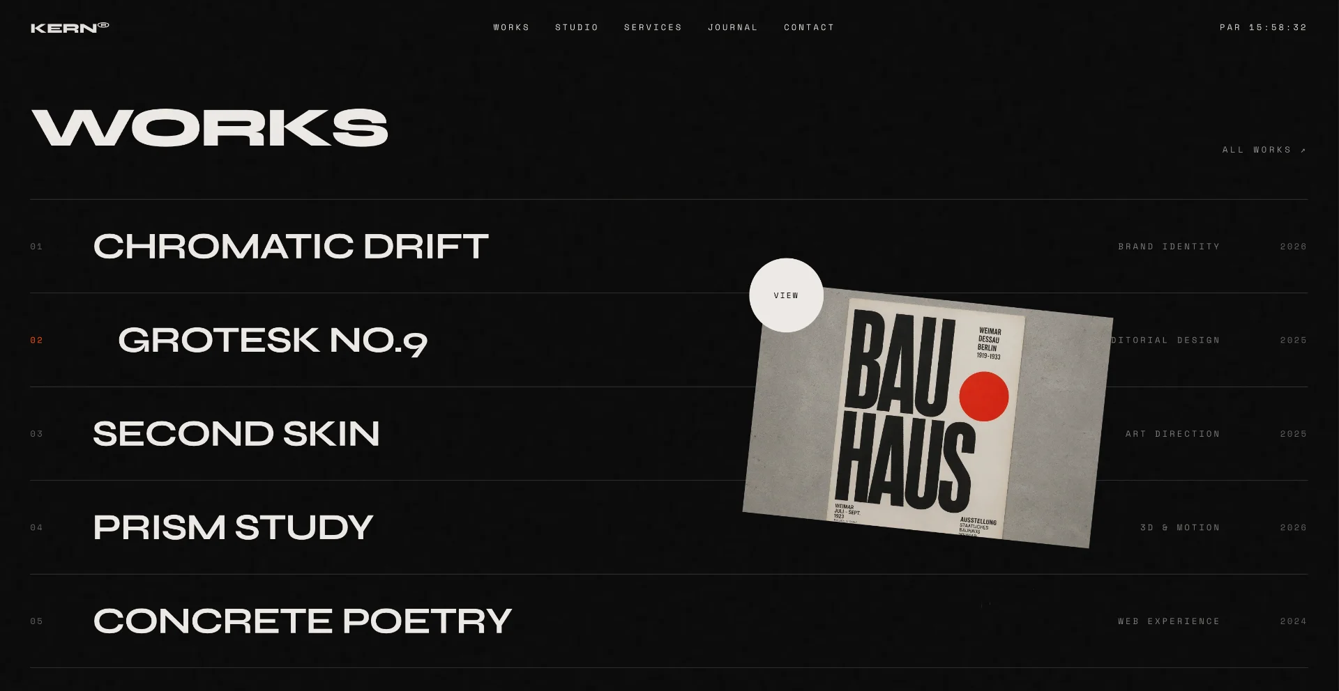 Creative agency website template screen
