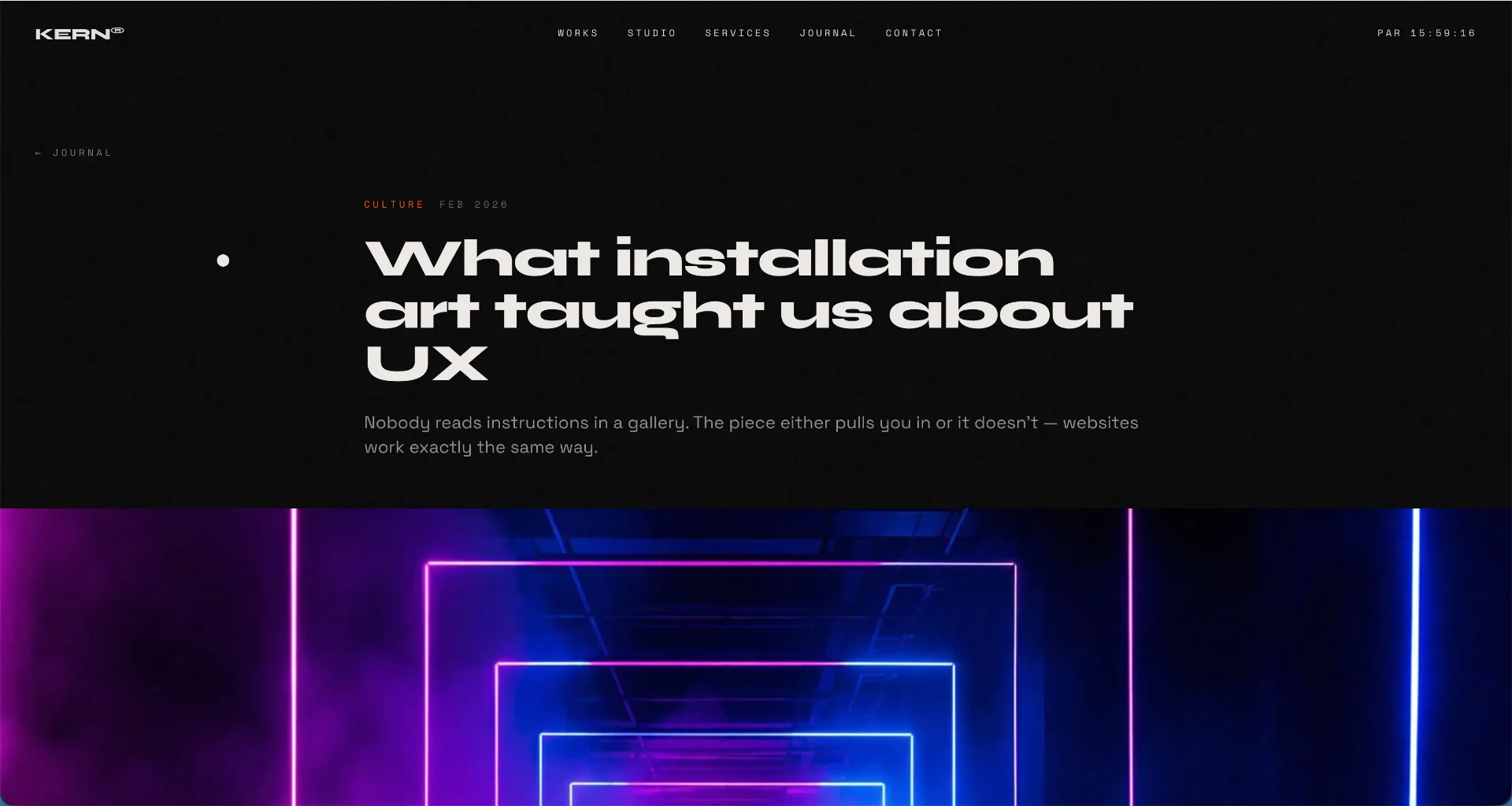 Creative agency website template screen
