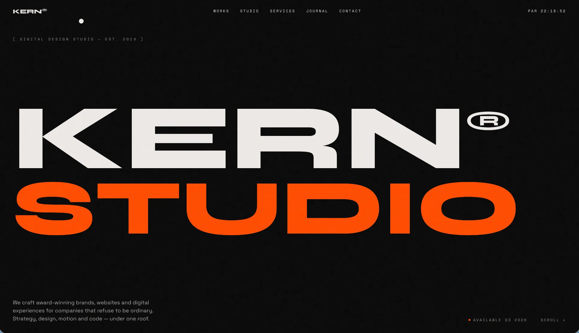Creative agency website template screen