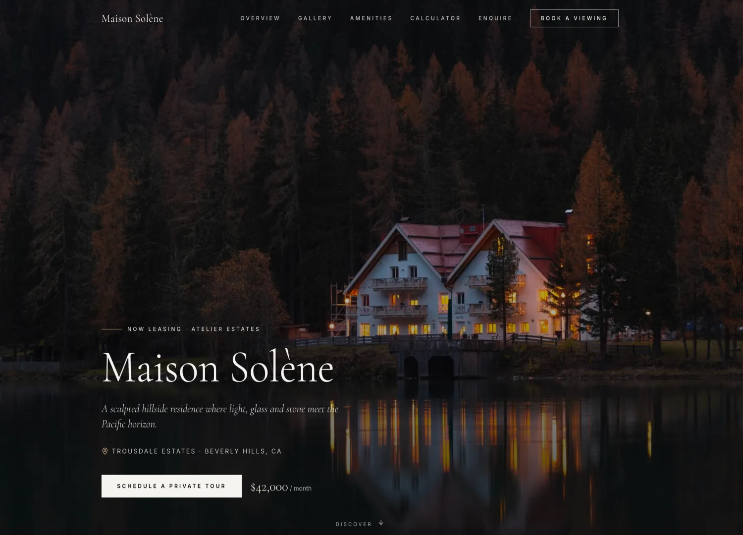 Property Listing Website template screen