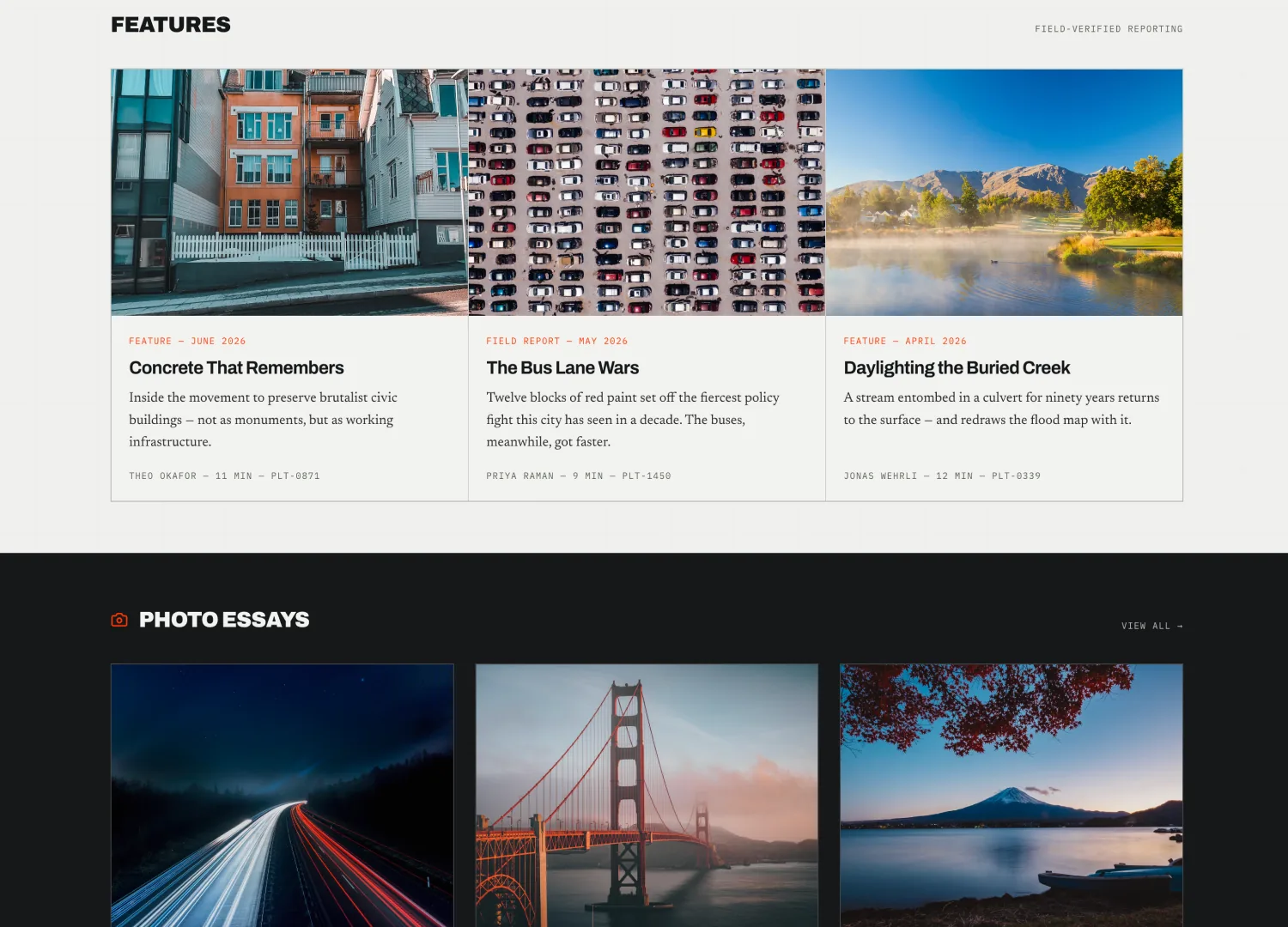 Urban Journal template — screen 2