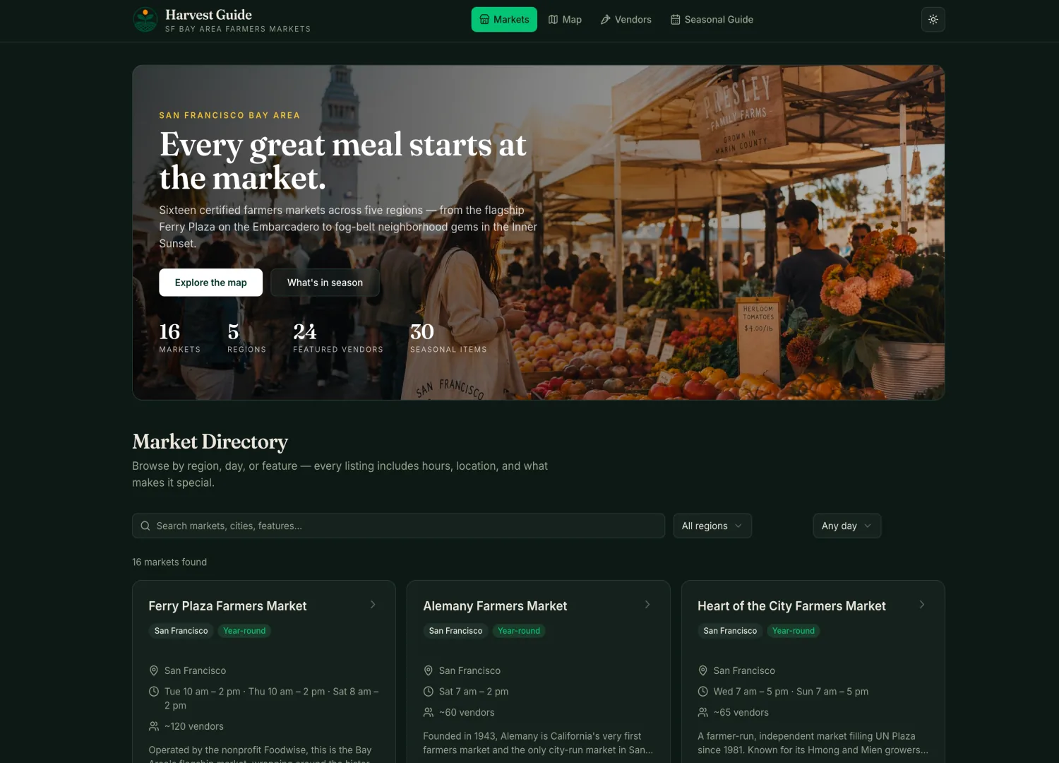 Market Guide template — screen 1