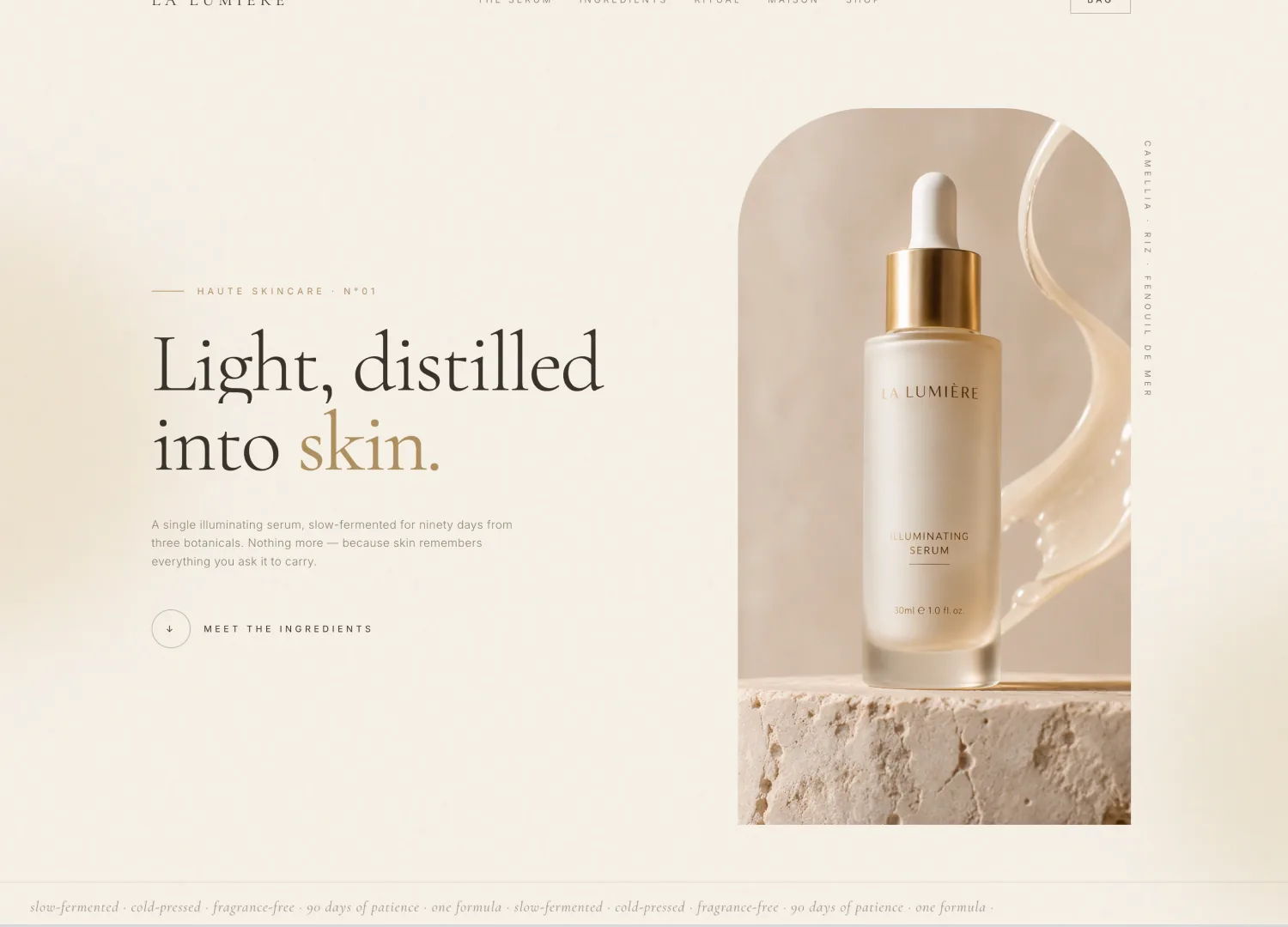 Skincare Brand template — screen 1