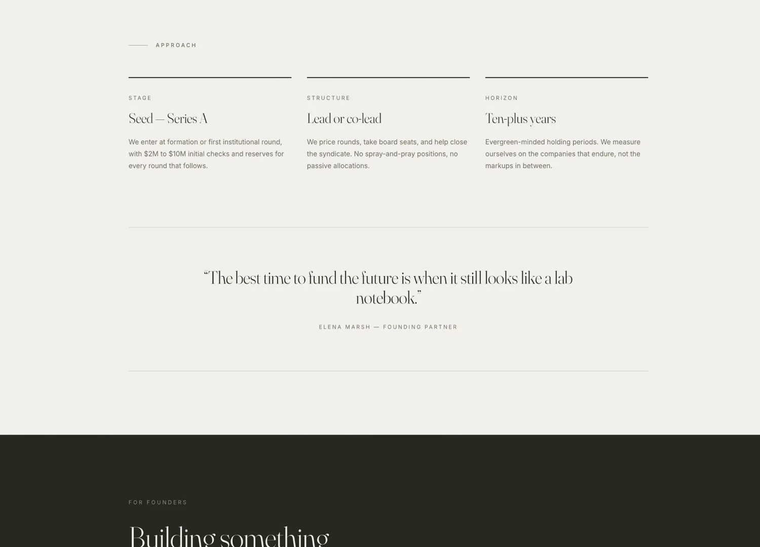 Venture Capital template — screen 3
