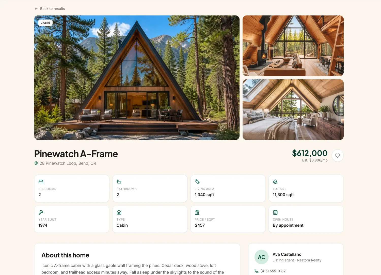 Real Estate template — screen 3