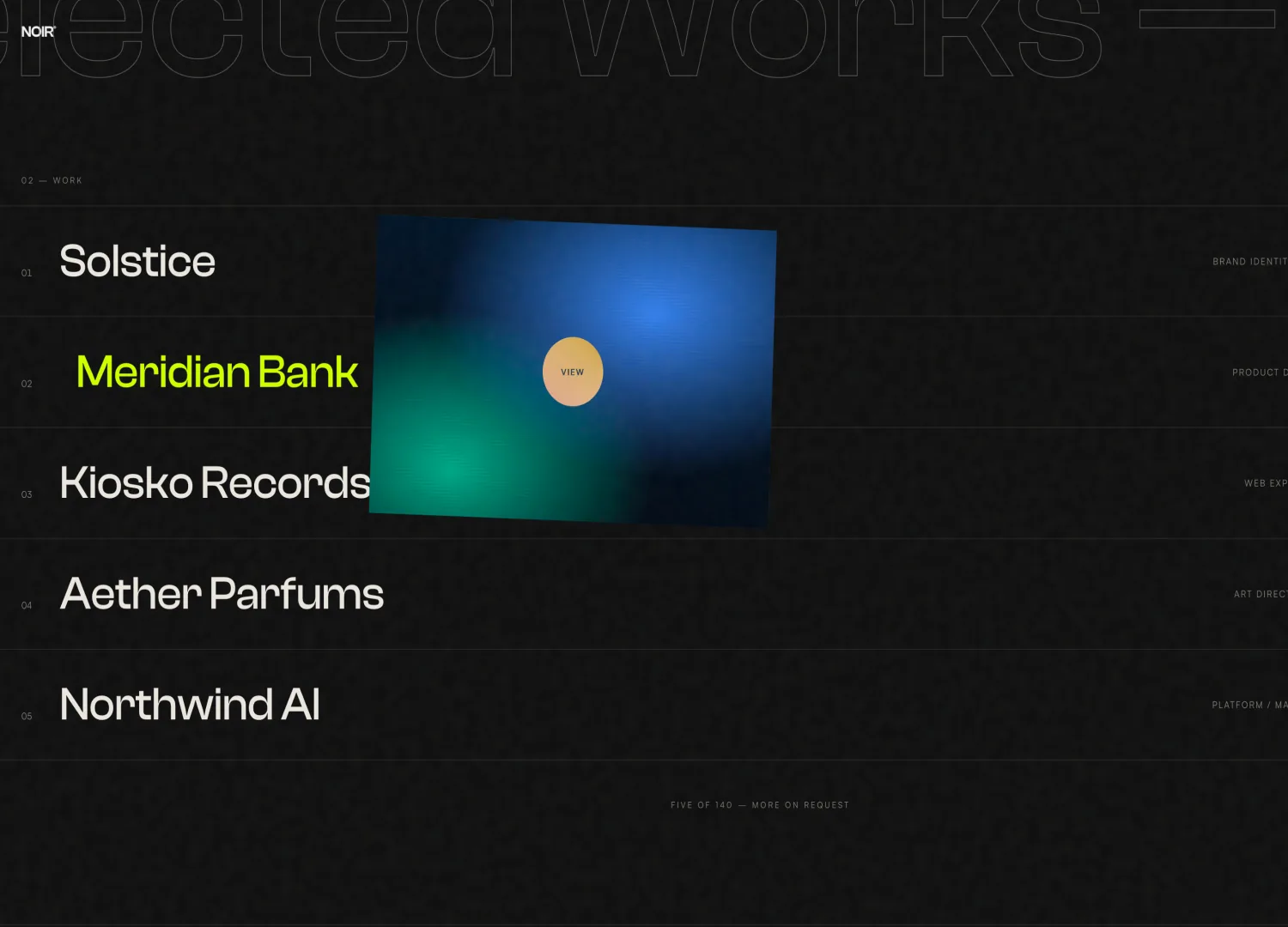 Studio Portfolio template — screen 3