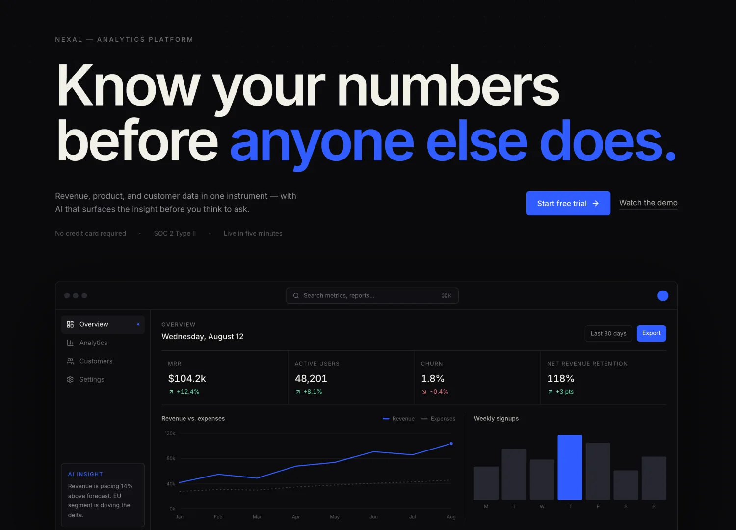 SaaS Landing template — screen 1