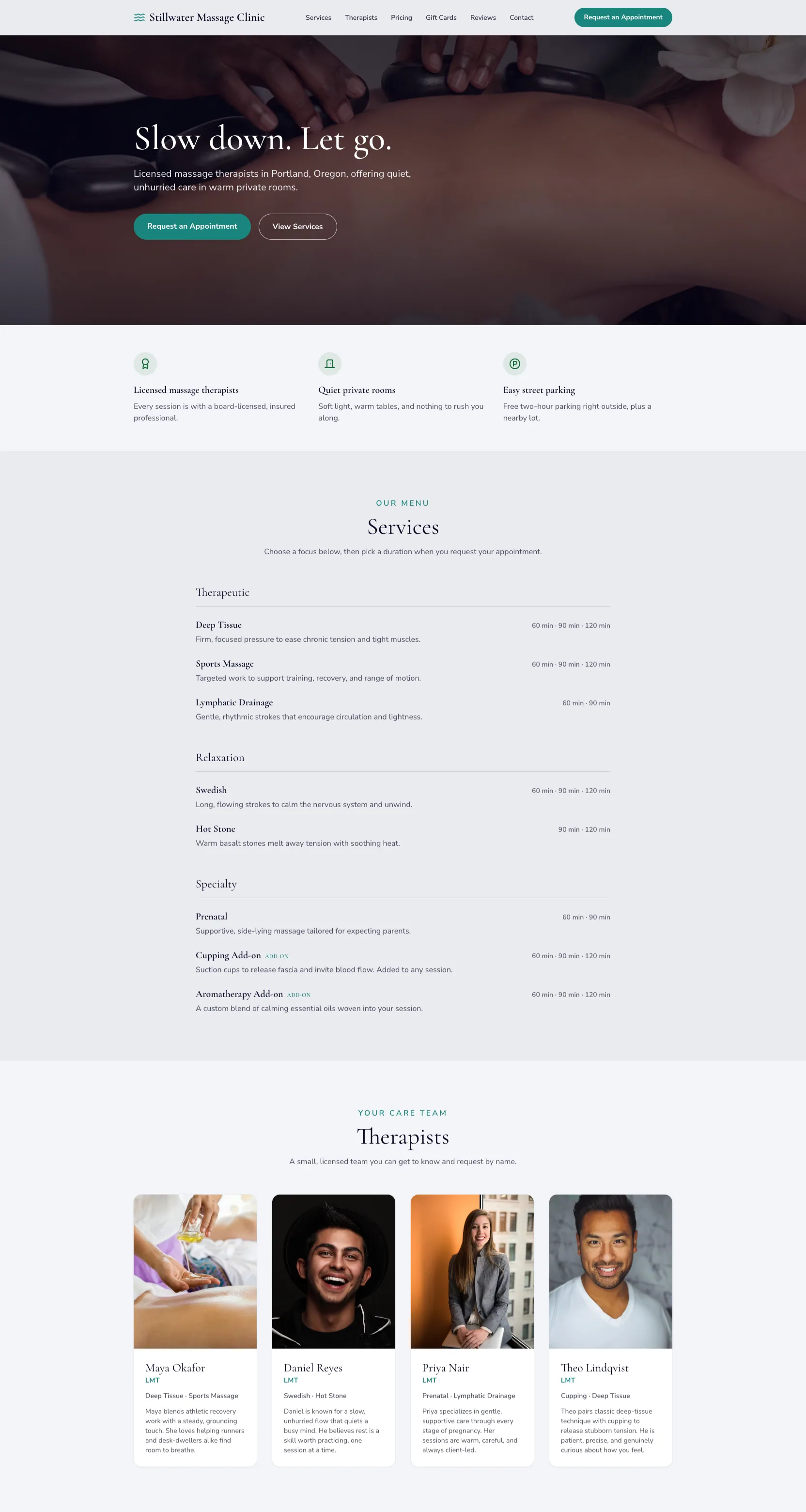 Massage Therapy Clinic template preview
