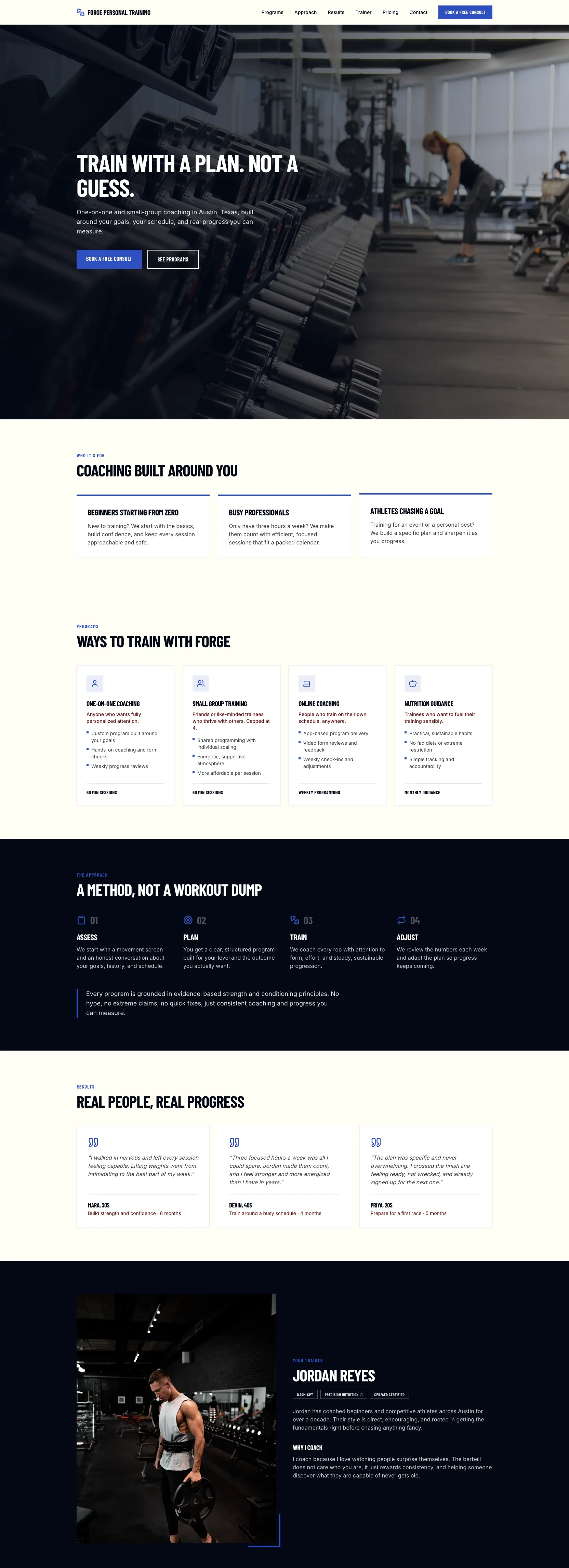 Personal Trainer template preview