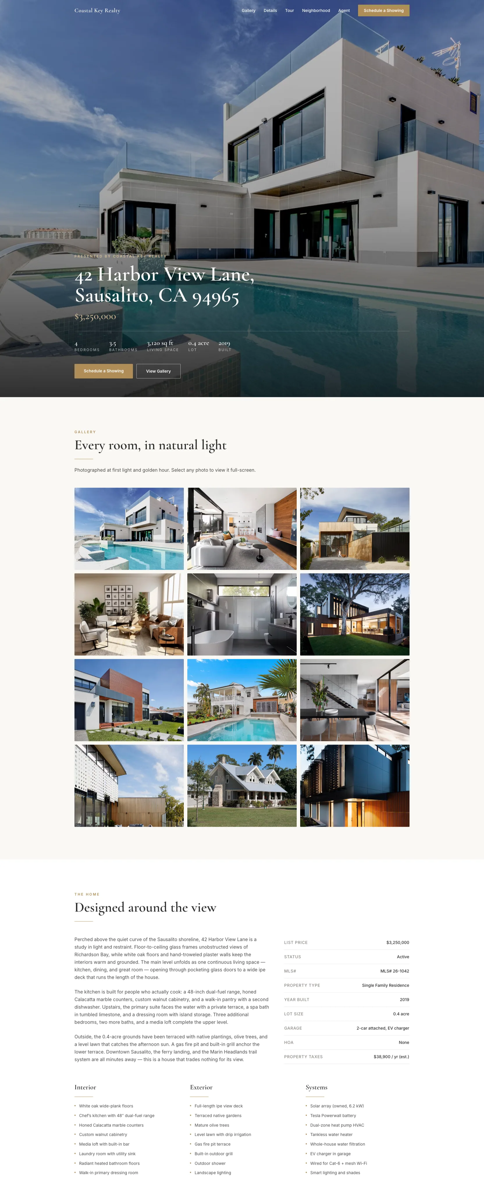 Single-Property Listing template preview